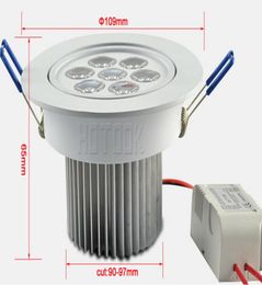 7W LED Ceiling Down Lighting Bulb 7x1W Recessed Downlights Dimmable 110V 220V AC Nondimmable 85265V High Power 7 Watt Bright Spo8961867