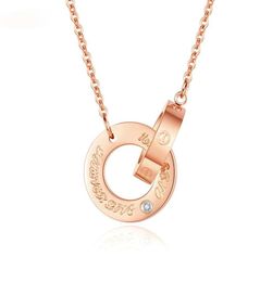 designer necklace jewellery Pendant necklaces diamond Clavicle chain Titanium steel GoldPlated Never Fade Not Cause Allergic Sto9637911