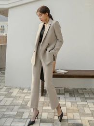 Women's Two Piece Pants Insozkdg Set Ladies Black Formal Business Women Work Wear Blazers Suits Professional Career Interview Office