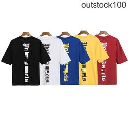 Paa Angles High end designer clothes for Short sleeved Summer Vertical Letter Printed Loose Casual T-shirt Men Women Short sleeved Short sleeved With 1:1 original tags