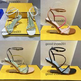 Sandals Designers Womens Top Quality Genuine Leather Narrow Band Metal Abnormal Heel Designer Shoes 9.5Cm High Heeled Large Size Rome Original edition