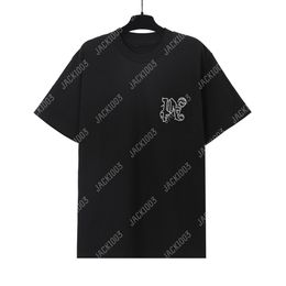 Palm PA Harajuku 24SS Summer Letter Printing Beads Logo T Shirt Boyfriend Gift Loose Oversized Hip Hop Unisex Short Sleeve Lovers Style Tees Angels 2281 HBR