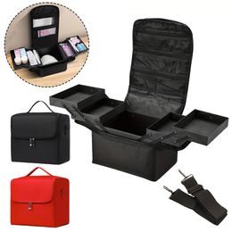 Folding Manicurist Toolbox Portable Cosmetic Bag Travel Makeup Case 240428