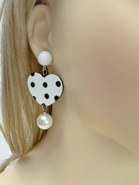 Dangle Earrings A Pair Of Elegant And Caring Polka Dot Striped Pearl Women's