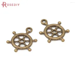 Pendant Necklaces 50PCS Antique Bronze Zinc Alloy Rudder Charms Pendants Diy Jewellery Making Supplies Necklace Earrings Accessories For Women