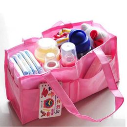 Diaper Bags New portable multifunctional mummy handbag baby bottle diaper storage bag environmentally friendly non-woven fabric 7 independent bagsL240502