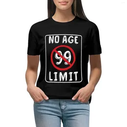 Women's Polos No Age Limit 99th Birthday Gifts Funny B-day For 99 Year Old T-shirt Cute Clothes Female Summer Tops T-shirts Women