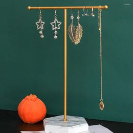 Jewellery Pouches Aesthetic Hanger With Marble Base Minimalist Display Tower Metal For Bangles Necklaces Bracelets Rings Bag