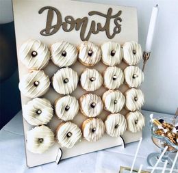 209 Sticks Wooden Donut Wall Donut Display Holder Wedding Party Table Decoration Baby Shower Donuts Birthday Party Supplies 200928276366