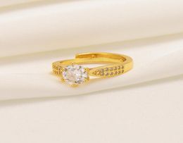 22K Fine Solid GOLD With Side Stones 18ct THAI BAHT GF WIDE BAND ENGAGEMENT RING WOMEN Pave Full MICROPAVE 325 CT ROUND CUT CZ5174963