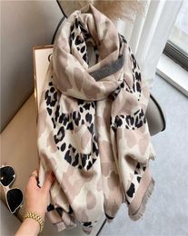 Women Cashmere Scarf Winter Wram Leopard Hijab Thick Pashmina Shawls Lady Wraps Printed Blanket Tassel Large Bufanda Echarpe 220109441196