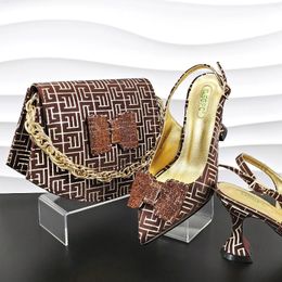 Dress Shoes Doershow Lastest Italian Design Fashion Style Ladies With Matching Bag Set 2024 Nigerian And HTW1-4