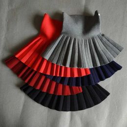 tutu Dress DE PEACH Winter Baby Girls Pleated Skirts Infant Kids Princess High Waist Knitted Mini Tutu Skirt Children Clothes 2-12Years d240507