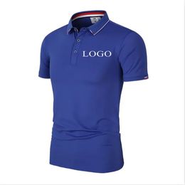 Your Own Design Brand Picture Personalised Custom Anywhere Men Women DIY Ice silk cotton embroidered polo shirt Fashion 240506