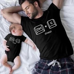 Family Matching Outfits New Copy Paste Family Matching Shirts Look Father and Baby Tshirts Ctrl C Ctrl V Print Daddy Daughter Outfits Fathers Day Gifts d240507