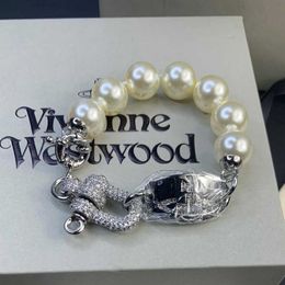 Designer High Edition Westwood Horseshoe Round Br Pearl Bracelet Full Diamond Personalised