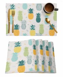 Table Mats Summer Fruits Coffee Dish Mat Kitchen Placemat Dining Rug Dinnerware 4/6pcs Pads