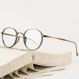 Sunglasses Frames Pure Titanium Prescription Glasses Frame Men Retro Round Optical Eyeglasses For Women Japanese Brand Design Vintage