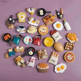 Fridge Magnets 3D simulation of food freezing magnet bread egg milk refrigerant magnet tomato toast refrigerant sticker home decoration Souvenir WX