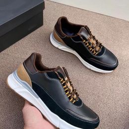 Casual Shoes 2024 Cool Leather For Men Fashion Male High Quality Walking Shoe Man Lace Up Sport