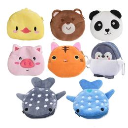 Cartoon Kids Coin Purse Cat Fish Plush Women Girls Change Bag Wallet for Mini Money Key Pouch Children Gift 240428