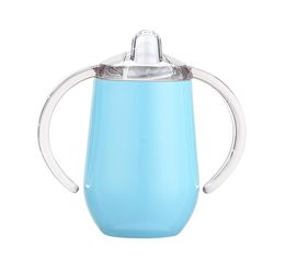 10oz Baby Sippy Cup 16 Colours Stainless Steel Kids Tumbler Duallayer Heat Insulation Leak Proof Infant Water Milk Bottle with Han3449095