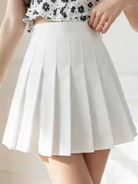 Skirts MEXZT Pleated Mini Women Streetwear Korean High Waist Black White Tennis Skirt Jk Kawaii Preppy Students A Line