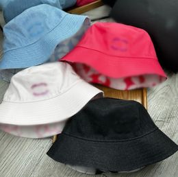 Big Kids rhinestones C-letter sun hats old girls printed Reversible fisherman's hat luxury teenagers bucket caps visors Z8004