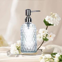 Liquid Soap Dispenser Clear Glass Hand Dish Stylish Durable With Stainless Steel Pump For Home Kitchen Laundry Countertop Bathroom