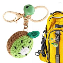 Decorative Figurines Hand Knitted Keychains Small Fruit Wool Ball Crochet Pendant Soft Decoration For Backpack Cell Phone Cute Keychain