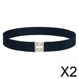 Belts 2xWomen Elastic Waist Belt Casual Waistband For Festivals Birthday Gift Street Deep Blue