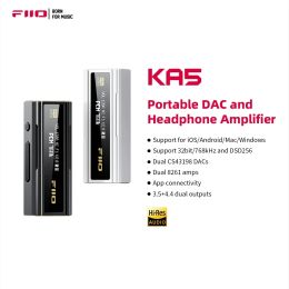Amplifier Coupon & FiiO KA5 USB DAC Headphone Amplifier Dual CS43198 Chip 3.5/4.4mm Audio Cable PCM 768khz DSD256 for Android IOS WIN10