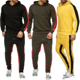 Men's Tracksuits Fashion Men Hoodies Pants 2Pcs/Sets Sweatshirt Sweatpants Male Gyms Fitness Tops Trousers Joggers Sportswear