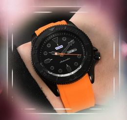 popular super fashion men quartz watch day date time clock black ceramic case customed logo waterproof business casual super colorful rubber strap wristwatch