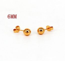 Stud Simple Fashion Size Steel Ball Titanium Earrings Women Wild Gold Whole7330723