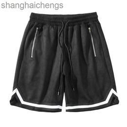 Trend Original 1:1 Rhuder Designer Short Pants American Street Sports Shorts High Street Mens Womens Drawstring Loose Capris Suede Ball Pants Trend Pants