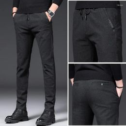 Men's Shorts Brand Autumn Winter Brushed Fabric Casual Pants Men Thick Business Work Slim Cotton Black Grey Trousers Male Plus Size 38