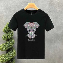 Women's T-Shirt High Quality Luxury Brand 100% Cotton Elephant Printing Tees Summer Harajuku Men/Women Short Sle T-shirt Asian Size S-4XL d240507