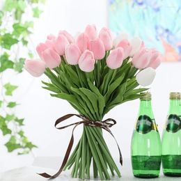 Decorative Flowers 12pcs Artificial Tulip Stem - Perfect For Indoor And Outdoor Decor Flower Arrangements Weddings Parties