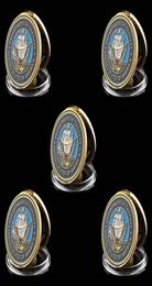 5pcs Military Challenge Coin Craft American Department Of Navy Army 1 oz Gold Plated Badge Metal Crafts WCapsule3329862