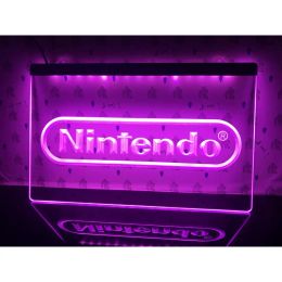 Stickers Bar Pub Club Nintendo Game LED Neon Sign3D Carving Wall Art for Home,Room,Bedroom,Office,Farmhouse Decor