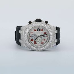 Emphasise that your wrist watch crafted with moissanite diamonds encrusted stainls steel luxury diamond Jewellery for mens