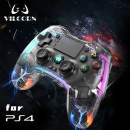 Controllers Joysticks Wireless game controller RGB game board suitable for PS4 Slim Pro Switch OLED PC Android BT game joystick J240507