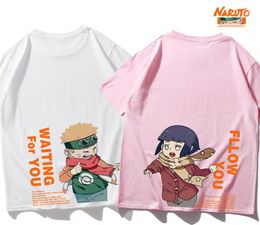 Japanese Harajuku Men T-shirt Cartoon Anime Hinata Uzumaki Printed Loose Short Sleeve Tops Lover Couple Matching T Shirts9035276