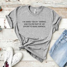 Women's T-Shirt Bucky Barnes T-shirt Winter Soldier T-shirt Superhero Shirt Womens Letter Printing T-shirt Short Sleeve Graphic T-shirt Unisex TopL2405