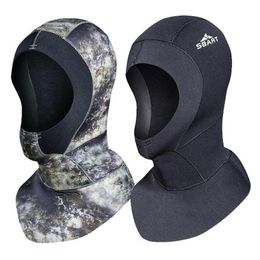 m chloroprene rubber diving cap spear style fishing gear with shoulder winter inflatable cap swimming warm cap diving cap 240506