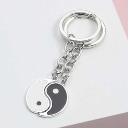 Keychains Lanyards Yin Yang Tai Chi Keychain BFF Best Friends Couple Matching Sets for Women Men Keyring Gift