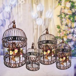 Nests Iron Bird Cage Decoration Family Cage Hanging Flower Frame Bird Cage Prop Wedding bird cage decoration