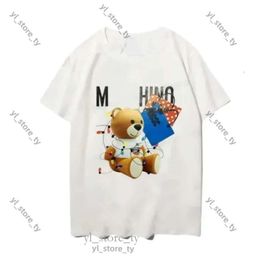 Men's T-Shirts Designer Summer Moschinno Italian Luxury Brands Men And Women Moschinno Sleeves Fashion Printed Loose Fit Cotton Outdoor Leisure 6442