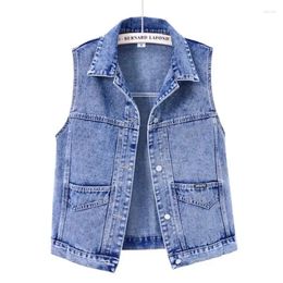 Women's Vests Large Size Vintage Denim Waistcoat Lady Outerwear For Women Loose Sleeveless Vest Jacket Outside The Top Chaleco Mujer